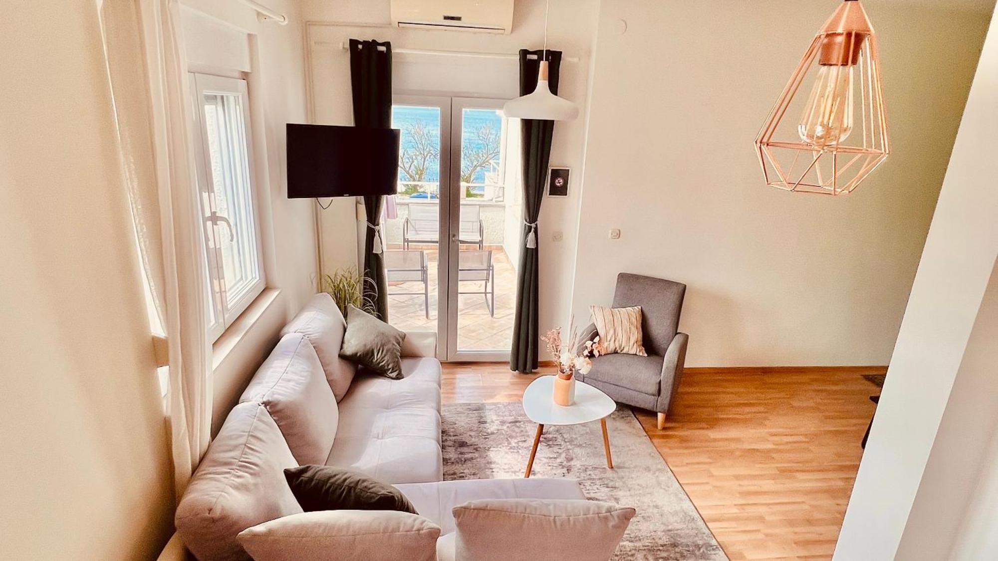 Luxury Beach Apartment W Sunset Sea Views Sibenik Bagian luar foto